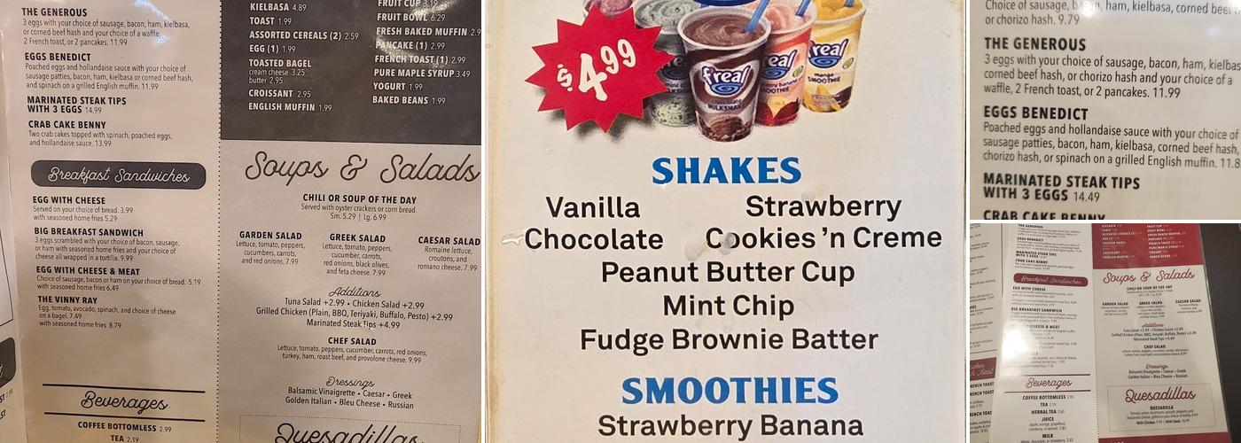 Paul's Diner Menu