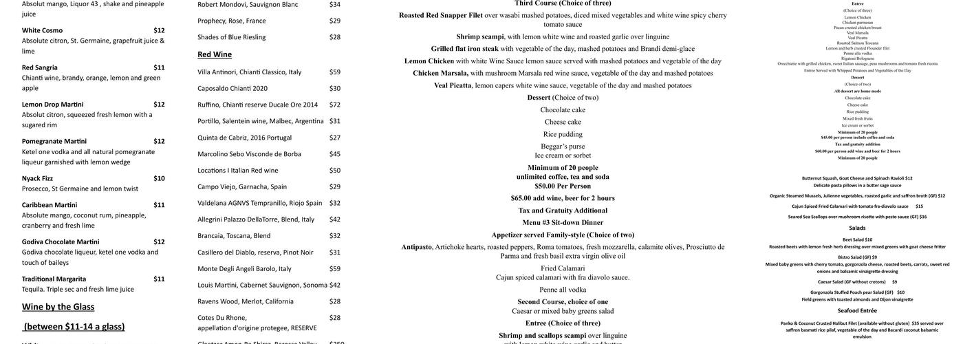 Broadway Bistro Menu