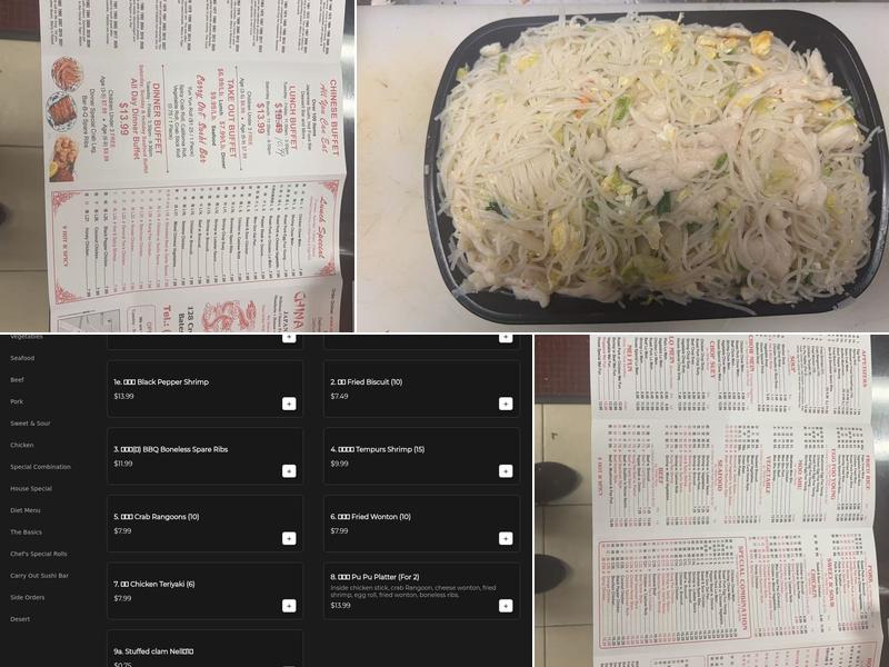 New China Buffet Menu