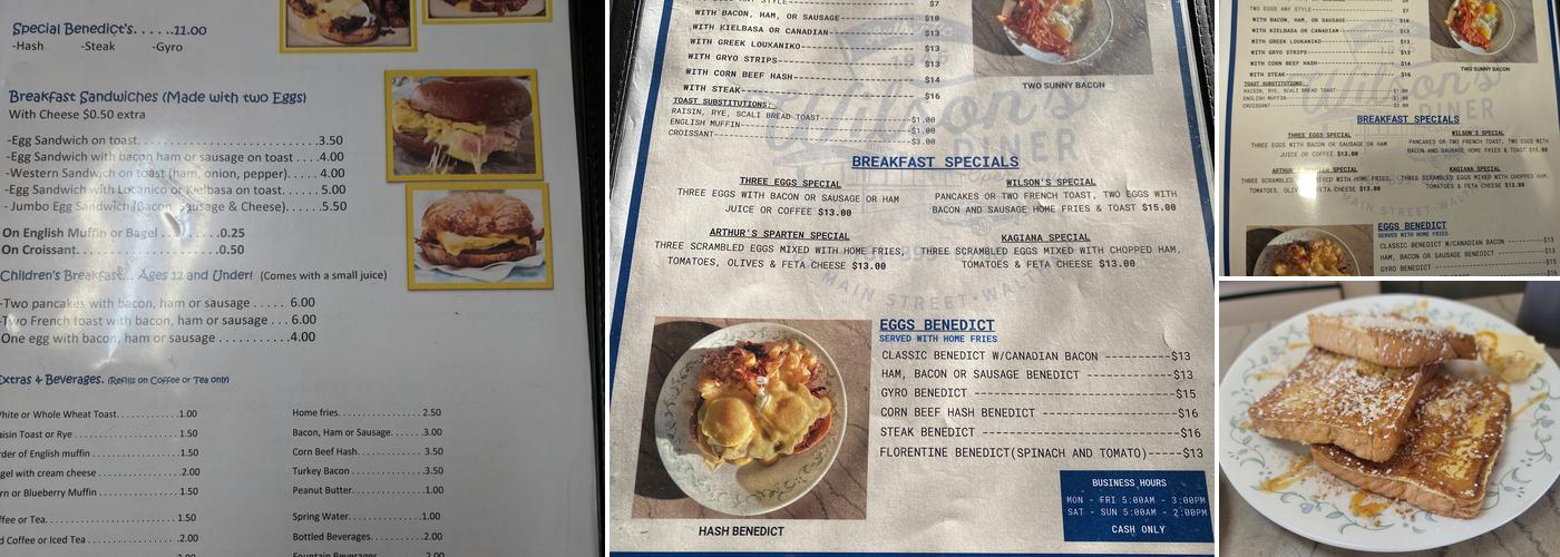 Wilson’s Diner Menu