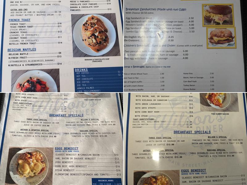 Wilson’s Diner Menu