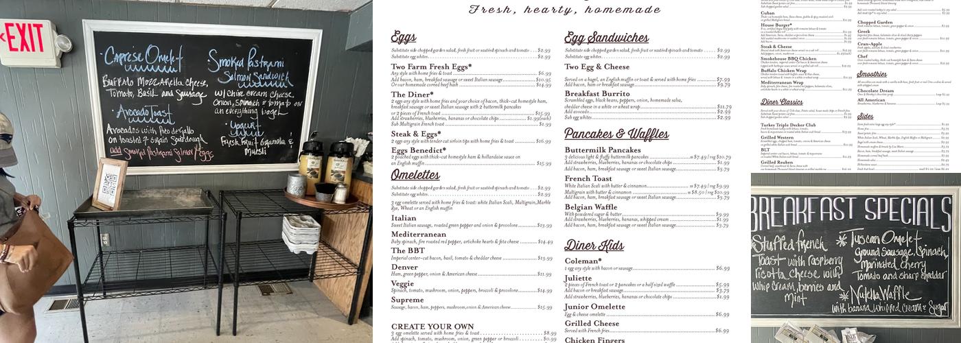 The Diner At 11 North Beacon Menu