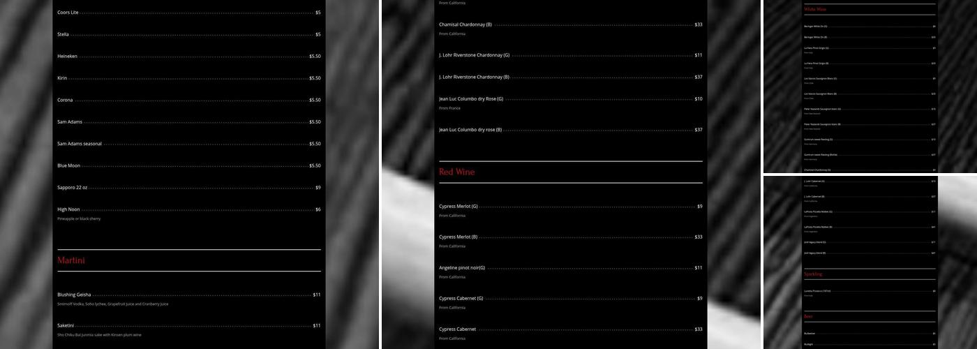 Kai Sushi Bar & Grill Menu