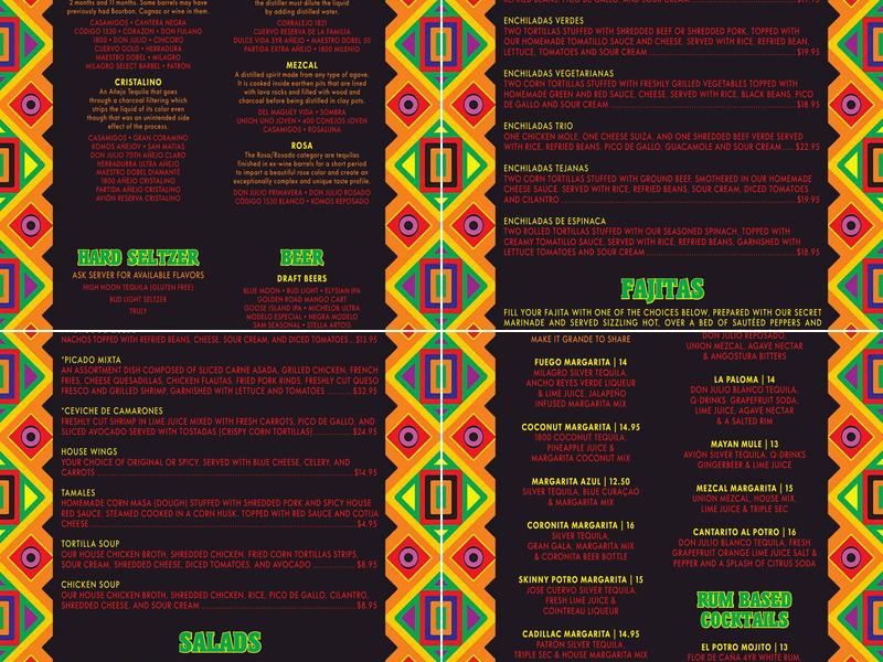 El Potro Mexican Bar & Grill Menu