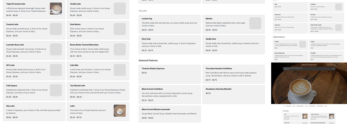 Brickhouse Coffee Co. at Geist Shoppes Menu
