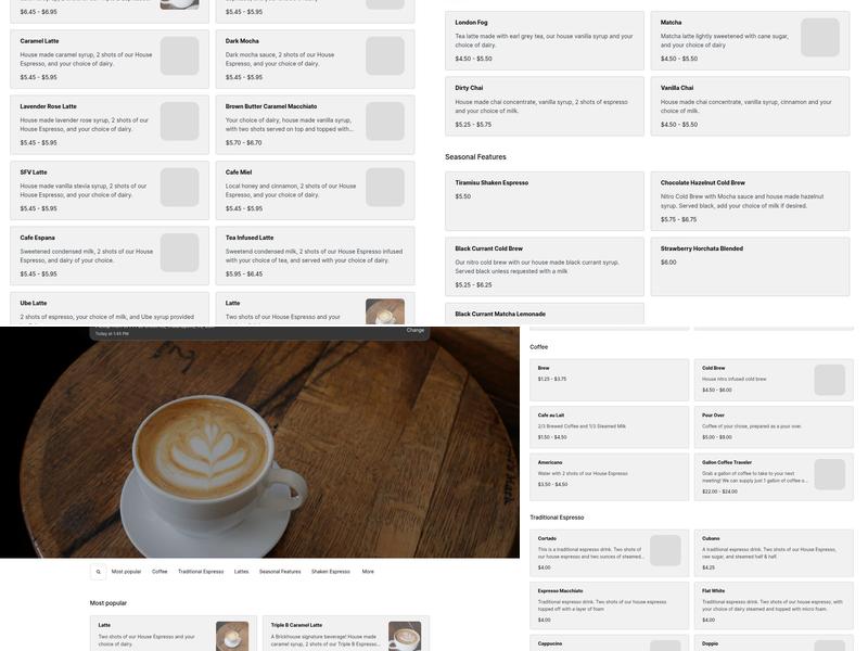 Brickhouse Coffee Co. at Geist Shoppes Menu