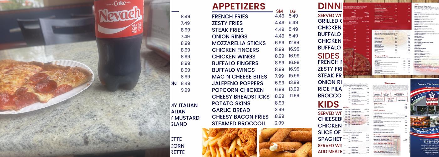 Patriot Pizza & Subs Menu