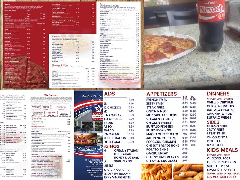 Patriot Pizza & Subs Menu