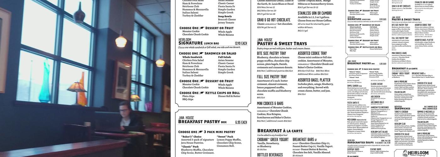 Java House Coffee Roasters - First Ave Menu