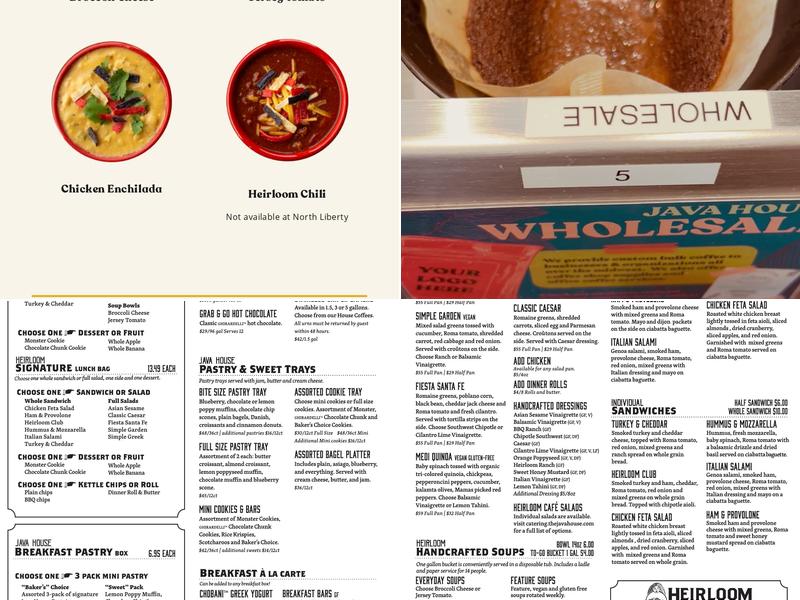 Java House Coffee Roasters- Mormon Trek Menu