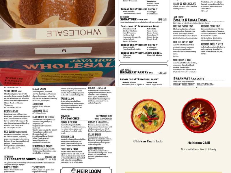 Java House Coffee Roasters- Mormon Trek Menu