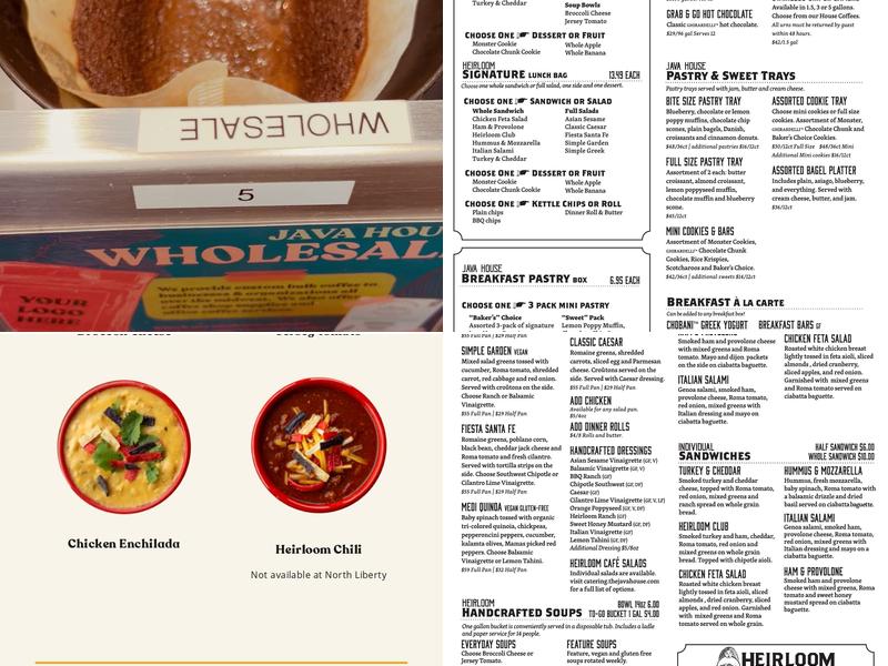 Java House Coffee Roasters- Mormon Trek Menu