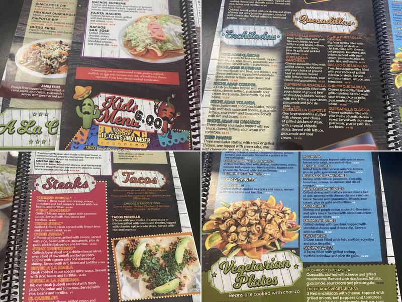 Mexico Lindo Grill & Cantina Menu