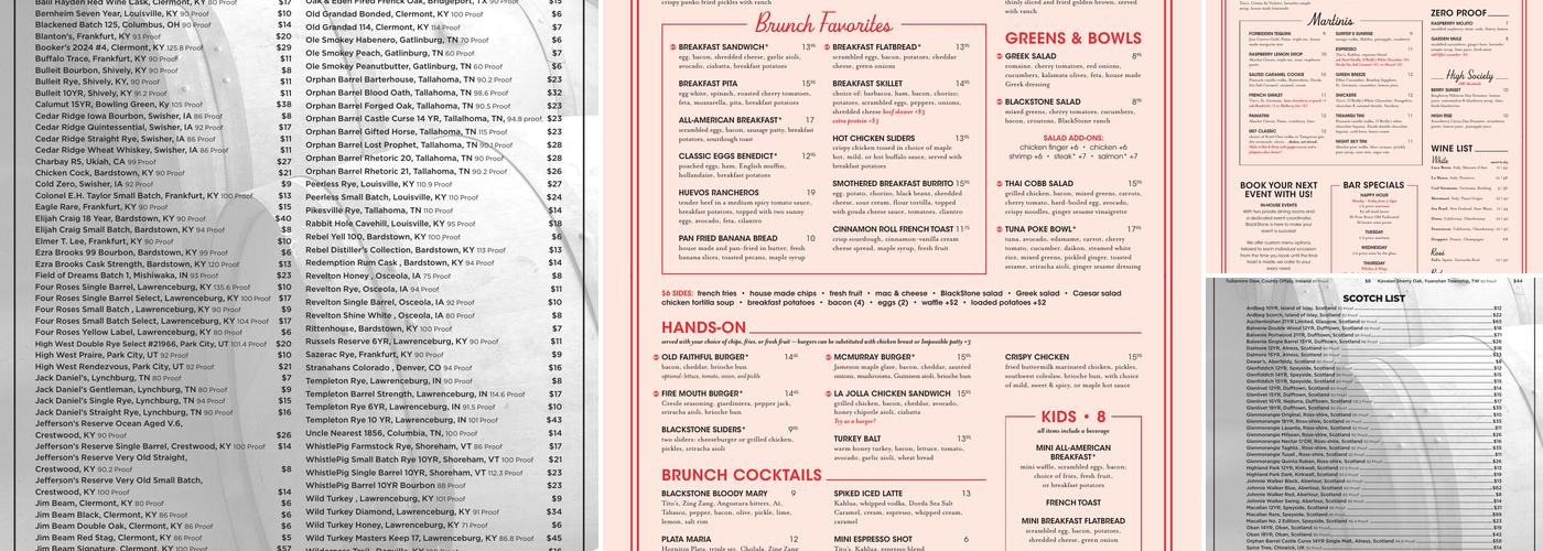 BlackStone Menu