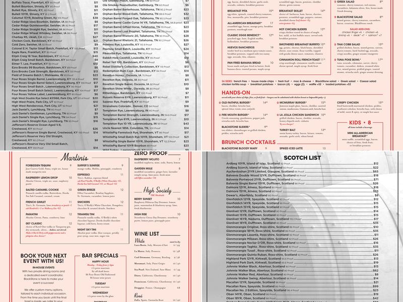 BlackStone Menu