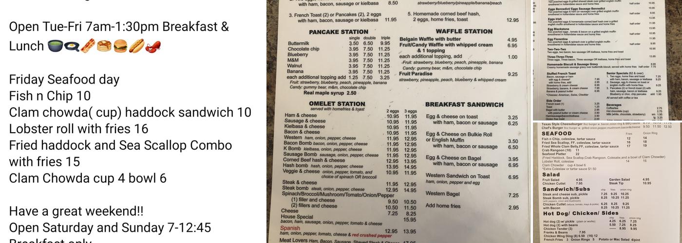 Westminster Cafe Menu