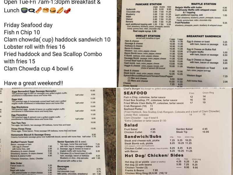 Westminster Cafe Menu