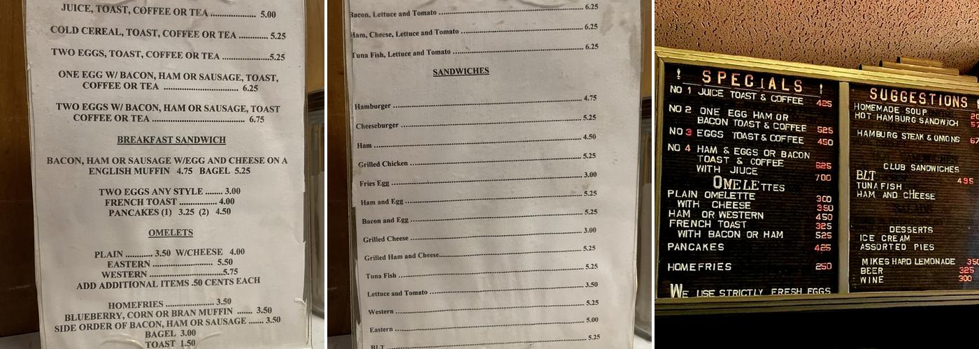 Paramount Cafe Inc Menu