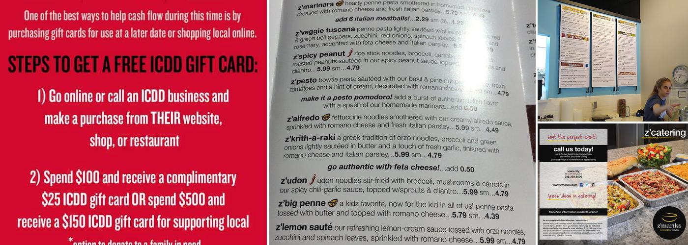 Z'Mariks Noodle Cafe Menu