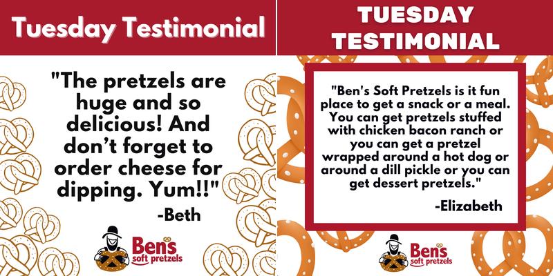 Ben's Soft Pretzels Menu