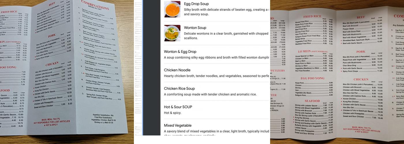 Chef Ho Menu