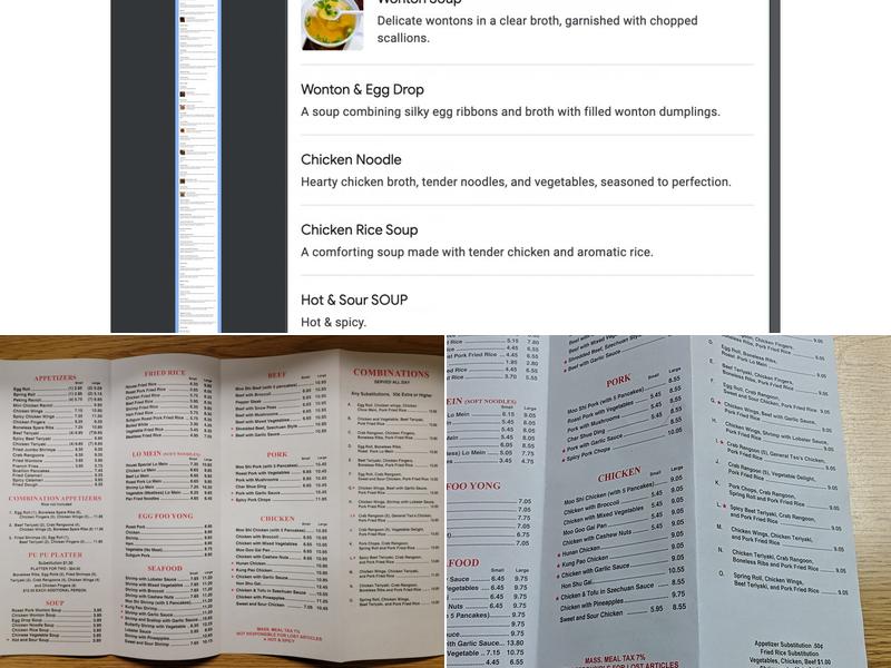 Chef Ho Menu
