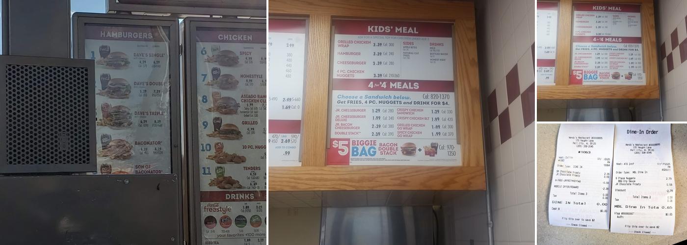 Wendy's Menu