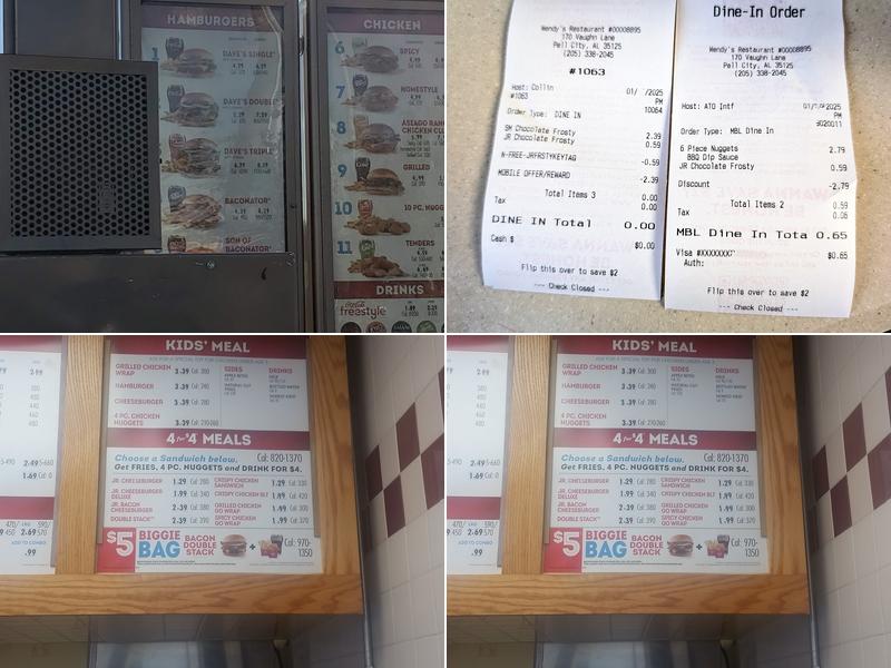 Wendy's Menu