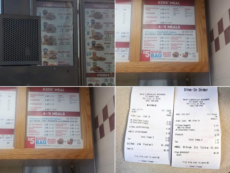 Wendy's Menu