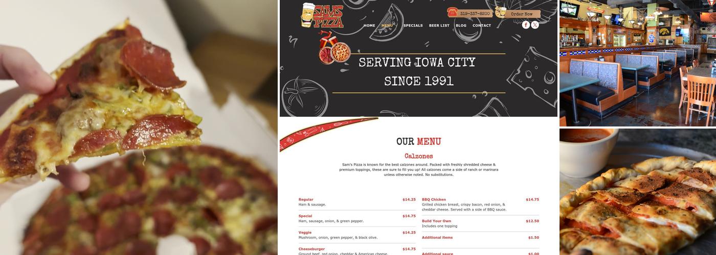 Sam's Pizza Menu