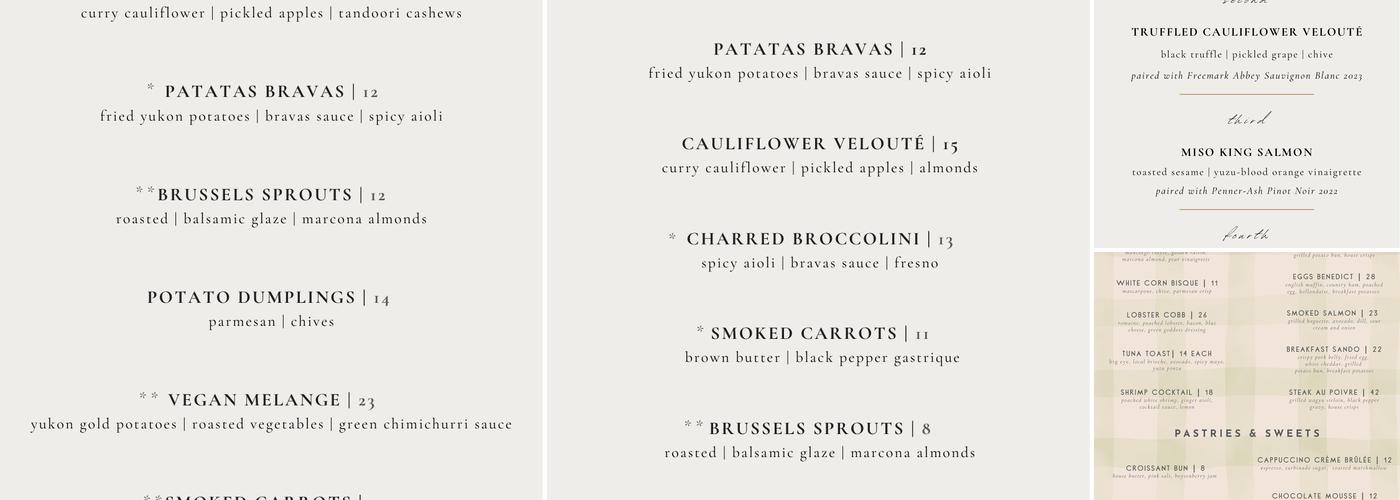 Artisan Menu