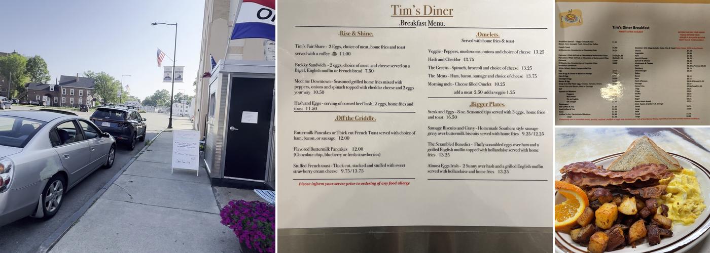 Tim's Diner Menu