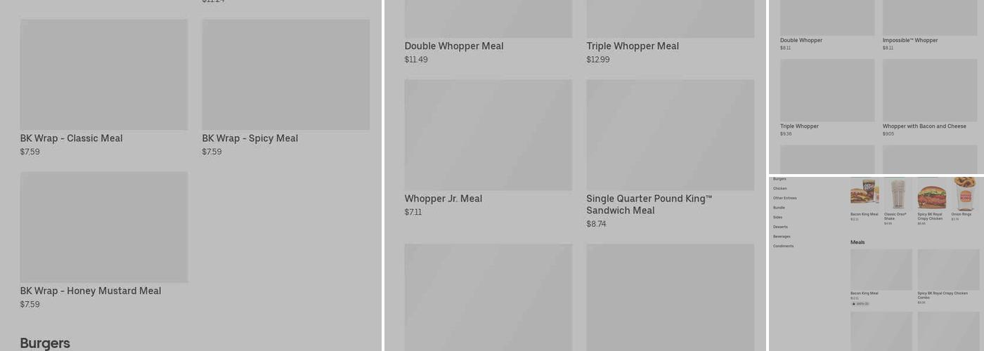 Burger King Menu