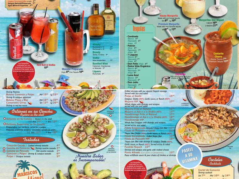 Mariscos Don Miguel Estilo Nayarit Menu