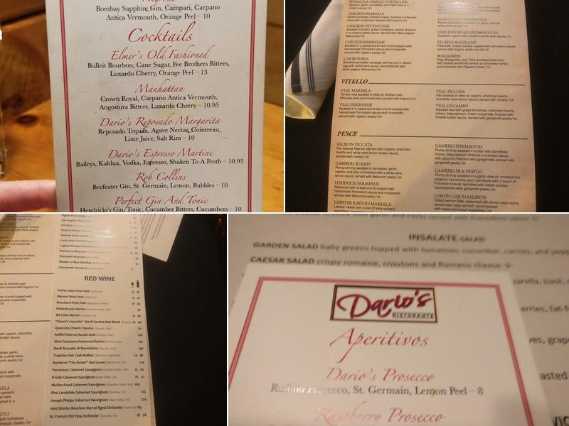 Dario's Ristorante Menu
