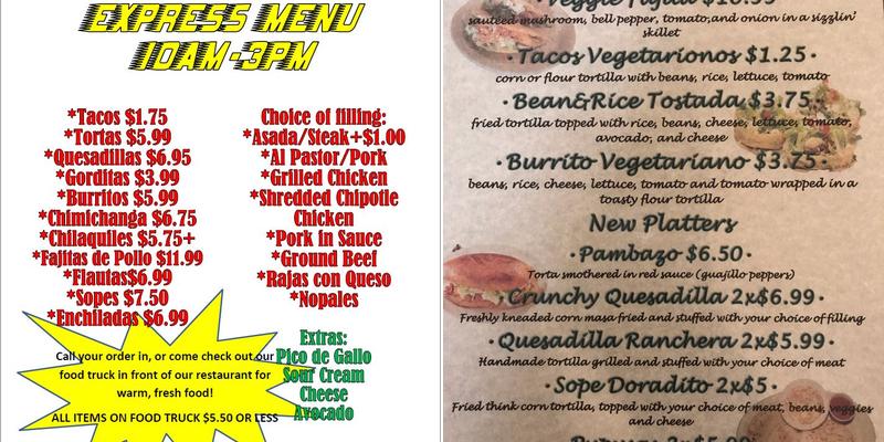 El Duranguenze Menu