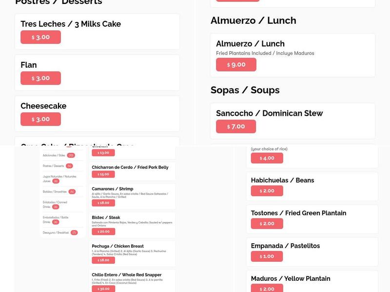 El Bohio Restaurant Menu