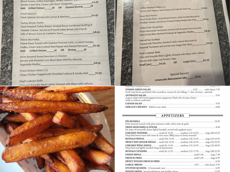 Paul's Pizza & Seafood Menu