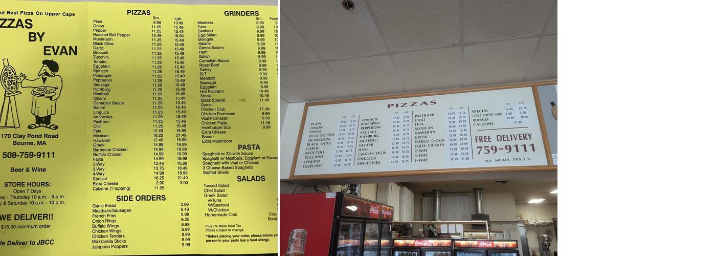 Pizza By Evan Menu