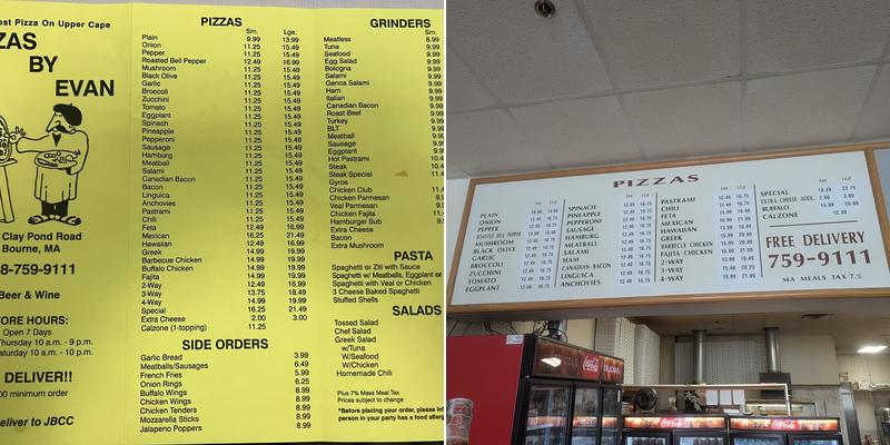 Pizza By Evan Menu