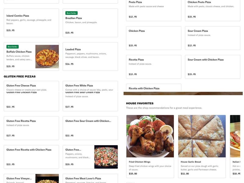 Edgartown Pizza Menu