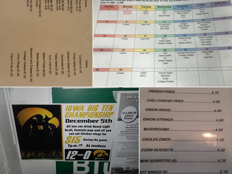 Joedee's Menu