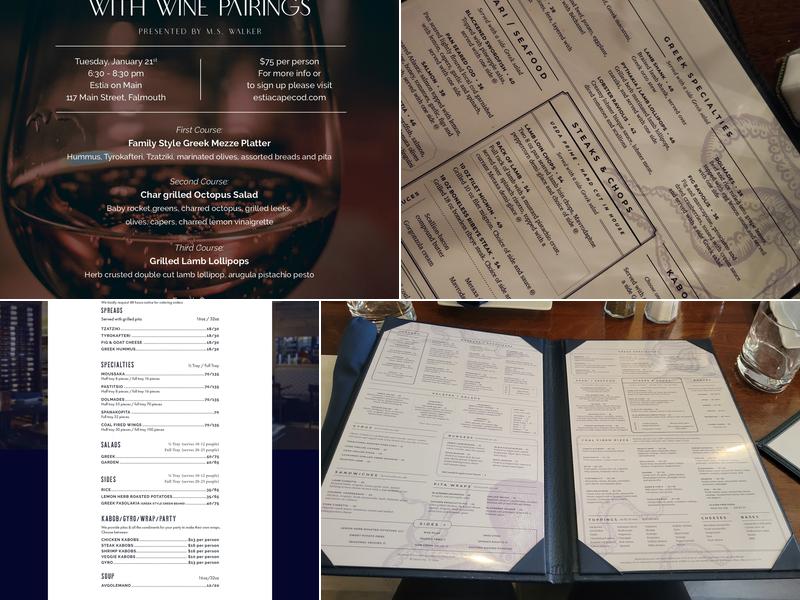 Estia Mashpee Menu