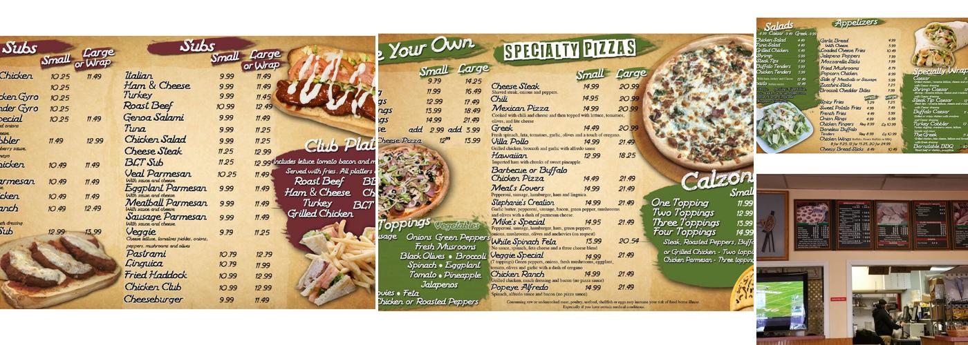 Mike's Pizza Menu