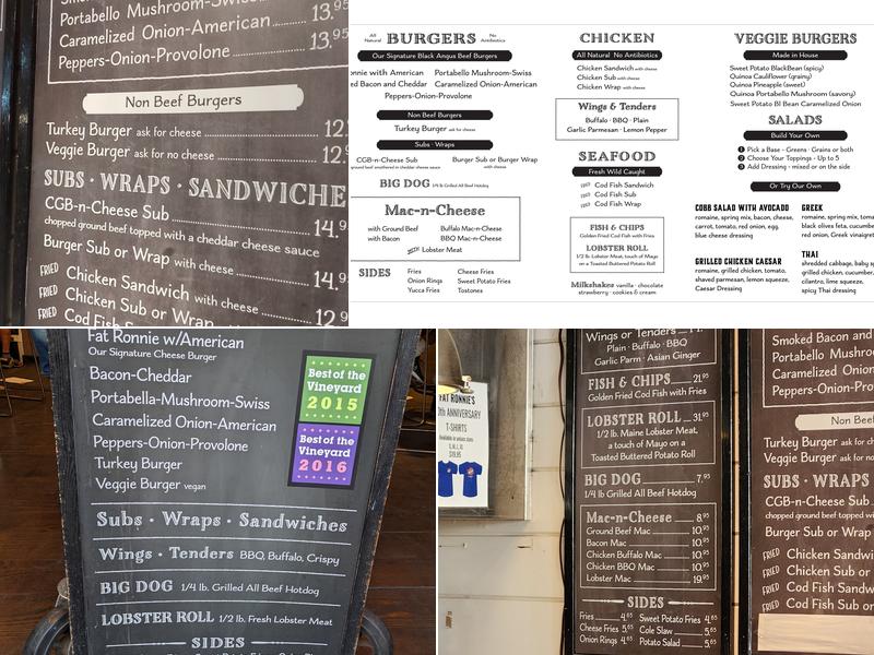 Fat Ronnie's Burger Bar Menu