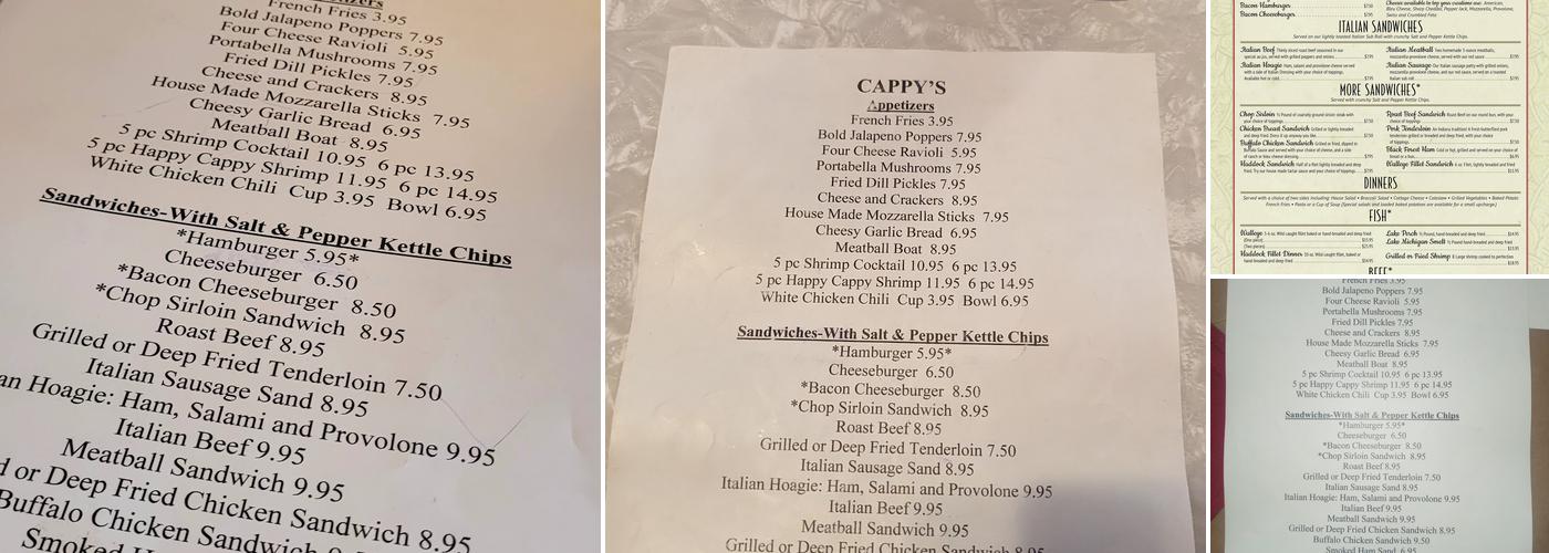 Cappy's Northside Bar and Grill Menu