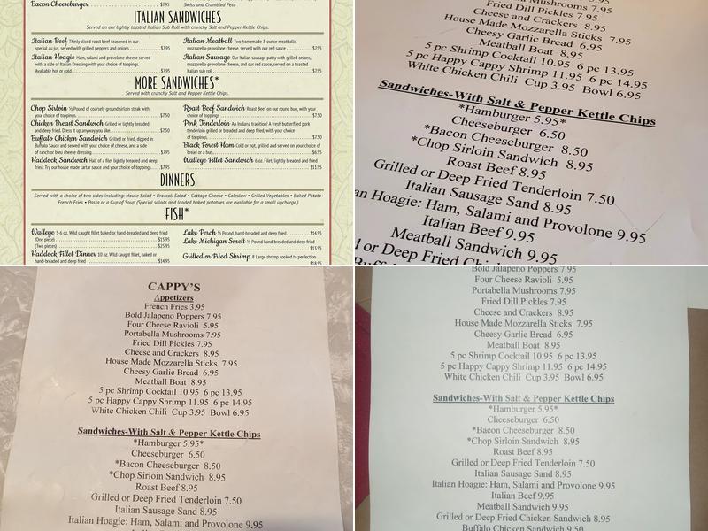 Cappy's Northside Bar and Grill Menu