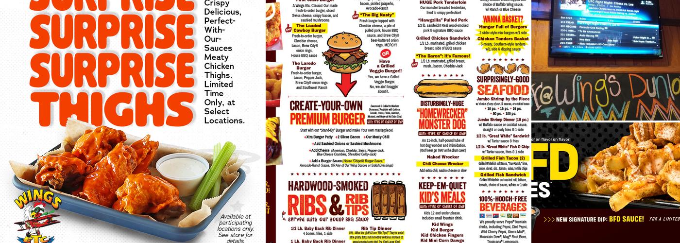 Wings Etc. Menu