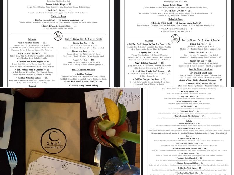 C Salt Wine Bar & Grille Menu