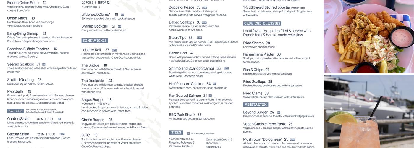 Flying Bridge Restaurant Menu